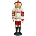 Produktbild: Seiffener Volkskunst Nussknacker König exklusiv 40 cm hoch Figur aus Holz Original Erzgebirgskunst rot-weiß-Gold