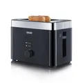 Produktbild: GRAEF Toaster TO62 Schwarz 2-Scheiben Toaster mit Brötchenaufsatz, Sicherheitsabschaltung, Brotscheibenzentrierung und Krümelschublade
