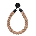 Produktbild: Chedin Toilettenpapierhalter, Handtuchhalter, Schwarz Matt OHNE Bohren Vintage, Naturfaser Hanfseil Wc-Papierhalter, WC Papier Halterung, Dekoration für das Badezimmer (ohne Bohren)