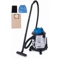 Produktbild: Scheppach Nass- / Trockensauger VC20 - 1300W | 2m Schlauchlänge | 4m Anschlusskabel | 20L Edelstahlbehälter - Blau