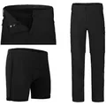 Produktbild: Zip-off-Hose PORVOO Zipp-Off (mit gepolsterter Innenhose) Herren Radhose, robust, elastisch, Kurzgrößen, schwarz schwarz kurz | 26