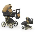 Produktbild: Klassischer Kinderwagen Sorento Gold 2 in 1 inkl. Sportsitz in 19 Farben - Grau