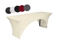 Produktbild: TexDeko® Stretch Biertischhussen für Bierzeltgarnitur strapazierfähig (nur Biertisch) 220 x 70cm Creme Festzeltgarnitur | verstärkte Beintaschen ÖKO-TEX Zertifiziert bügelfrei waschbar