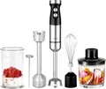 Produktbild: GASTROBACK Stabmixer 40972 Design Power Set 5-in-1 | 1200 Watt | 20 Stufen | Edelstahlfuß | Zubehör | Edelstahl-Schwarz