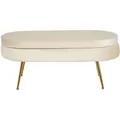 Produktbild: SalesFever Sitzpouf aus Samt Oval Metallbeine Chrom goldfarben - gold