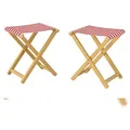 Produktbild: Erst-Holz Klappstuhl Anglerstuhl Gartenstuhl Buche massiv Stoff rot-weiß Set wählbar V-10-216N-14