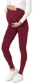 Produktbild: Be Mammy Lange Umstandsleggings aus Baumwolle Leggings für Schwangere Umstands Leggings Schwangerschafts Unterhosen mit Hoher Bund Weich und Elastisch BE20-230 (Wein, XXL)