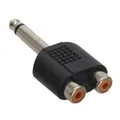 Produktbild: InLine Audio Adapter - 6,3mm Klinke Stecker Mono an 2x Cinch Buchse (99339)