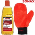Produktbild: Sonax GlanzShampoo Konzentrat Autoshampoo 1l & Sonax Mikrofaser Waschhandschuh