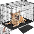 Produktbild: Tectake Hundekäfig Gitterbox Luna Klappbar  Mit 2 Tragegriffen Robuste Stahlgitter  78 x 48 x 52 50 cm Schwarz