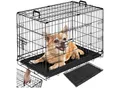 Produktbild: tectake® Hundekäfig-Gitterbox, klappbar, mit 2 Tragegriffen, 2 große Türen mit Doppelverriegelung, herausnehmbarer Boden, abgerundete Ecken