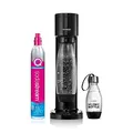 Produktbild: SodaStream Wassersprudler Gaia Nero d'Acqua zur Herstellung von Sprudelwasser, inklusive 1 Flasche zu 1 Liter, 1 Flasche 0,5 l und 1 Zylinder Kohlensäure CO2 Lebensmittelqualität 425 g mit