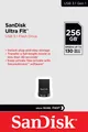 Produktbild: Sandisk USB 3.1 Stick 256GB, Ultra Fit Typ-A, (R) 130MB/s, (W) 60MB/s, Retail-Blister SDCZ430-256G-G46