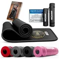 Produktbild: NEOLYMP Fitnessmatte (Yogamatte mit Tragegurt inklusive Trainingsbuch mit Übungseinheiten) schwarz 80 cm
