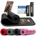 Produktbild: NEOLYMP extra dicke und rutschfeste Fitnessmatte mit Fitness E-Book und Tragegurt - Pilatesmatte, Yoga Matte, Sportmatte, Gymnastikmatte, Trainingsmatte (Anthrazit | 80 cm)