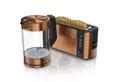 Produktbild: Arendo Frühstücks-Set (2-tlg), Wasserkocher 1,7l & 2-Scheiben Langschlitz Toaster, Edelstahl, Kupfer