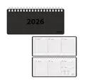 Produktbild: Spiral-Taschenkalender 2026 / ca. 8 x 18 cm/Farbe: schwarz