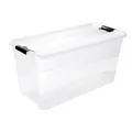 Produktbild: keeeper Aufbewahrungsbox mit Deckel und Schiebeverschluss, 79,5 x 39,5 x 40 cm, 83 l, Cornelia, Transparent