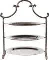Produktbild: FURNARO Etagere CLASSICO, Messing vernickelt, dreistöckig aus vernickelten Messing ca. 29,5cm