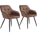 Produktbild: TECTAKE Stuhl Marilyn, Samtoptik, gesteppt  2er Setbraun/schwarz