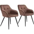 Produktbild: TecTake GmbH Stuhl Marilyn, Samtoptik, gesteppt - braun/schwarz, 2er Set 405776