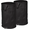 Produktbild: Relaxdays - Laubsack selbstaufstellend, 2er Set, 120 l, Pop Up Gartensack, 3 Griffe, UV-beständig, wasserdicht, schwarz
