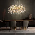 Produktbild: Pendelleuchte Hängelampe Kronleuchter Flurlampe Gold Glas Kristalle 8 flammig