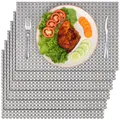 Produktbild: Belle Vous 6 Stück Gold & Silber Design Tischsets - PVC rutschfest & Abwaschbar Platzset - Leicht zu reinigen, Hitzebeständig & Wasserdicht Tischmatten für Küche, Esstisch und Restaurant