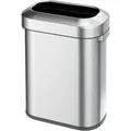 Produktbild: PROREGAL Stilvoller Ovaler Offener Abfallsammler Aus Gebürstetem Edelstahl 60 Liter HxBxT 65 x 46,2 x 28,8 cm Silber