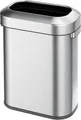 Produktbild: Stilvoller ovaler offener Abfallsammler aus gebürstetem Edelstahl | 60 Liter, HxBxT 65x46,2x28,8cm | Silber