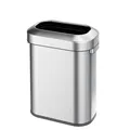 Produktbild: PROREGAL Stilvoller ovaler offener Abfallsammler aus gebürstetem Edelstahl | 60 Liter, HxBxT 65x46,2x28,8cm | Silber