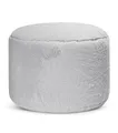Produktbild: mokebo Pouf aus Kunstfell 'Der Flauschige', flauschiger & kuscheliger Fußhocker oder Sitzpouf in Faux fur in Grau, auch als Beistelltisch oder Fußhocker in Felloptik in 30x50 cm mit EPS-Perlen Füllung