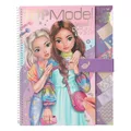 Produktbild: Depesche 13584 TOPModel - Malbuch mit 33 vorgedruckten Seiten zum Gestalten von Outfits, Set inkl. Papier, Schablone, Sticker uvm, weiß