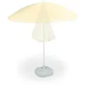 Produktbild: Relaxdays Sonnenschirm, Ø 180 cm, höhenverstellbar, kippbar, Balkonschirm rund, Polyester, Stahl, Strandschirm, hellgelb