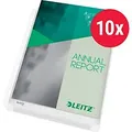 Produktbild: Leitz Premium Maxi Prospekthüllen DIN A4 Genarbt Transparent 170 Mikron PVC (Polyvinylchlorid) Öffnung oben 11 Löcher 47561003 10 Stück