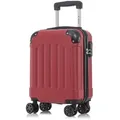 Produktbild: Koffer Trolley Reisekoffer Suitcase, Rollkoffer Handgepäck ,mit 4 Rollen360°, Hartschalenreisekoffer, Zahlenschloss, Weicher Gummigriff(L , Rot) - Rot