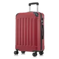 Produktbild: YONSLY Koffer Suitcase L Rot, Trolley Reisekoffer, Rollkoffer Handgepäck mit 4 Rollen 360°, Hartschalenreisekoffer, Zahlenschloss, Weicher Gummigriff