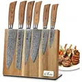 Produktbild: Wakoli Edib Pro 6er Damastmesser-Set I Holzbox I 8-20cm Klinge I mit Messerblock