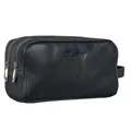 Produktbild: Benthill Kulturtasche Leder - Kosmetiktasche aus weichem hochwertigem Echtleder - Vintage Travel Beutel, Farbe:Schwarz
