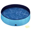 Produktbild: Fudajo Hundepool 100 x 30 cm rutschfestes Hundeplanschbecken, Hundeschwimmbad faltbar aus PVC, Hundebadewanne mit verstärkten Kanten, tragbarer Pool für Hunde