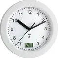 Produktbild: TFA Dostmann Analoge Badezimmer Uhr Funk, 60.3501, mit digitaler Weiss