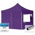 Produktbild: 3x3 m Faltpavillon, ECONOMY Alu 32mm, Seitenteile mit Panoramafenster, lila