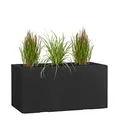 Produktbild: Pflanzwerk® Pflanzkübel TUB Anthrazit 45x100x45cm XXL – Rechteckig – Großer Fiberglas Blumenkübel für außen und innen - Frostbeständig - UV-Schutz – Markenqualität