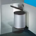 Produktbild: WESCO Rondo Einbau-Abfallsammler 340 x 470 x 285 mm 13L, silberfarbig - Silber/Schwarz