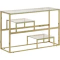 Produktbild: vidaXL Konsolentisch Golden Edelstahl und Hartglas