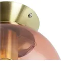 Produktbild: Art Deco Deckenlampe Messing mit rosa Glas - Pallon