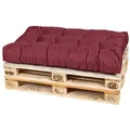 Produktbild: TexDeko Palettenkissen TexDeko Garden Palettenkissen wasserabweisend Sitzkissen gesteppt, (Maße: 120x80cm l 120x60cm l 60x80cm) rot 120 cm x 80 cm x 18 cm