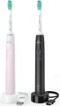 Produktbild: Philips Sonicare 3100 Doppelpack Schwarz/Pink Elektrische Schallzahnbürste