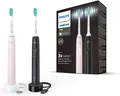 Produktbild: Philips Sonicare 3100 – 2 x elektrische Schallzahnbürste, in Schwarz und Sugar R
