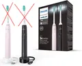 Produktbild: 2x Philips Sonicare 3100 Schallzahnbürste, schwarz und rosa, HX3675/15 